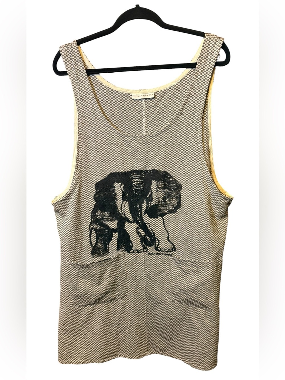 Bryn Walker Lagenlook Elephant Check Pinafore Jumper Dress Large
